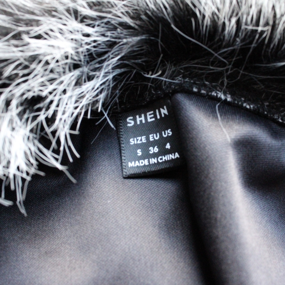 SHEIN Black Pleather Dress Coat (Size Small) - Picture 6 of 6